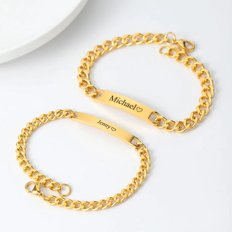 Pulseiras Personalizadas Com Nome + Caixa Com 6 Rosas - Banhado a ouro 14k