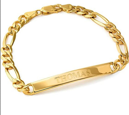 Bracelete Personalizado Com Texto - Feito em Ouro 14K