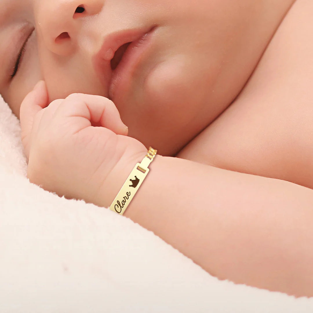 Pulseira Delicada para Bebê com Nome Personalizável