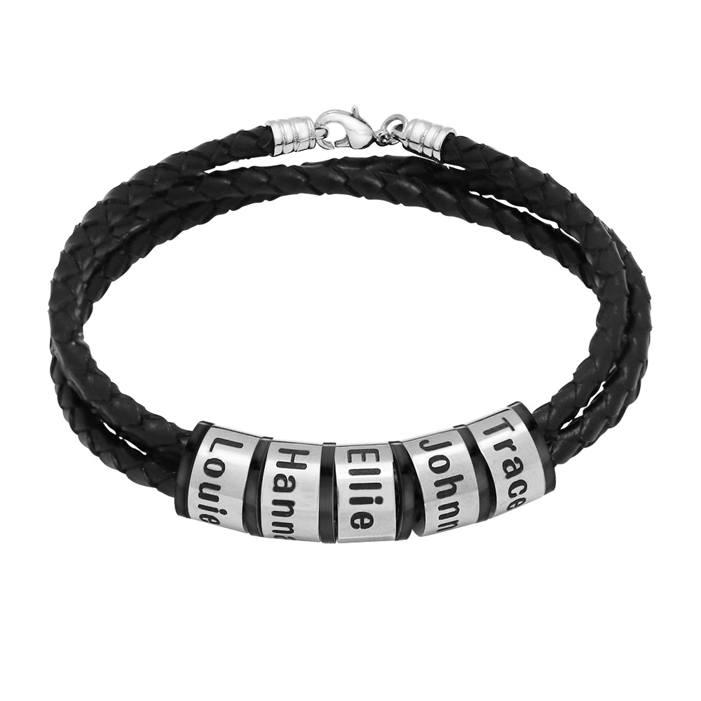 Pulseira de couro - personalizadas com texto