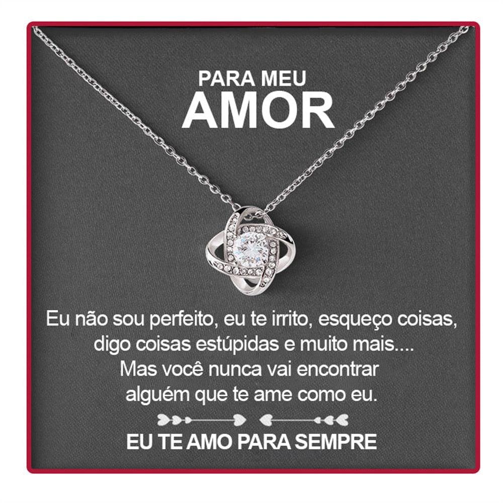 COLAR DE PRATA 925 COM ROSA E CARTA - PARA MEU AMOR - UsePulses