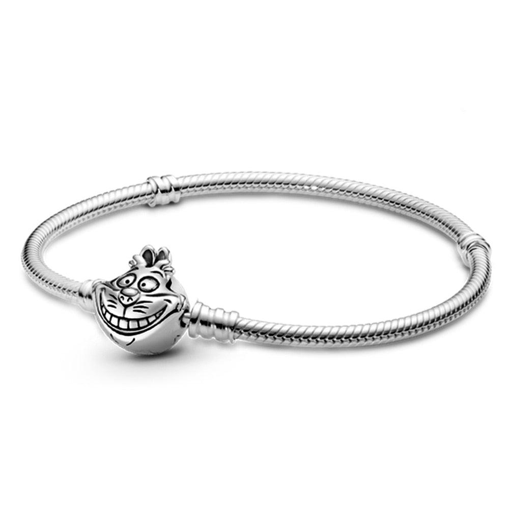 Pulseira Semi maleável Gato Risonho - Prata 925 - UsePulses